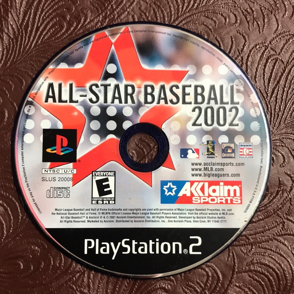 PlayStation 2 video game “ all-Star baseball 2002” cd